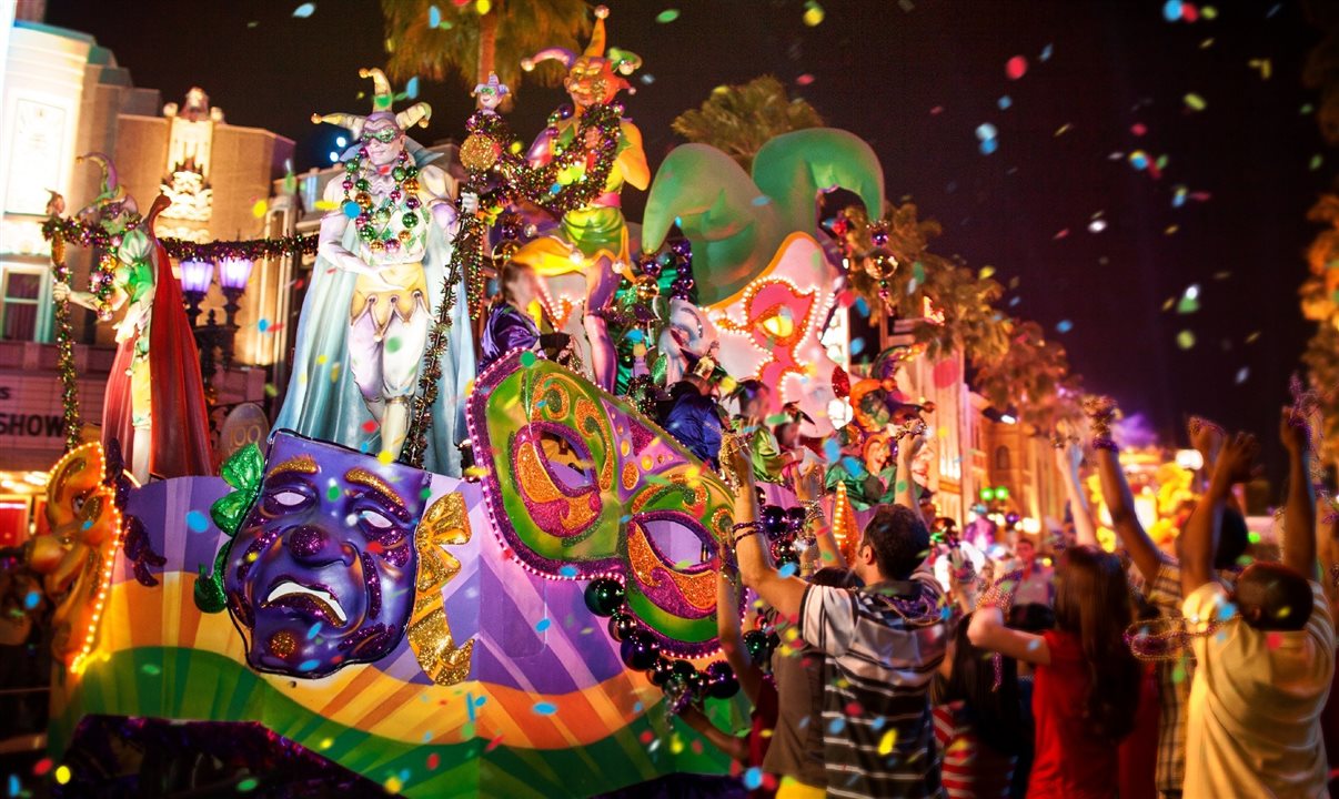 Acesso ao Universal’s Mardi Gras 2023: International Flavors of Carnaval está incluído no ingresso regular do Universal Studios Florida