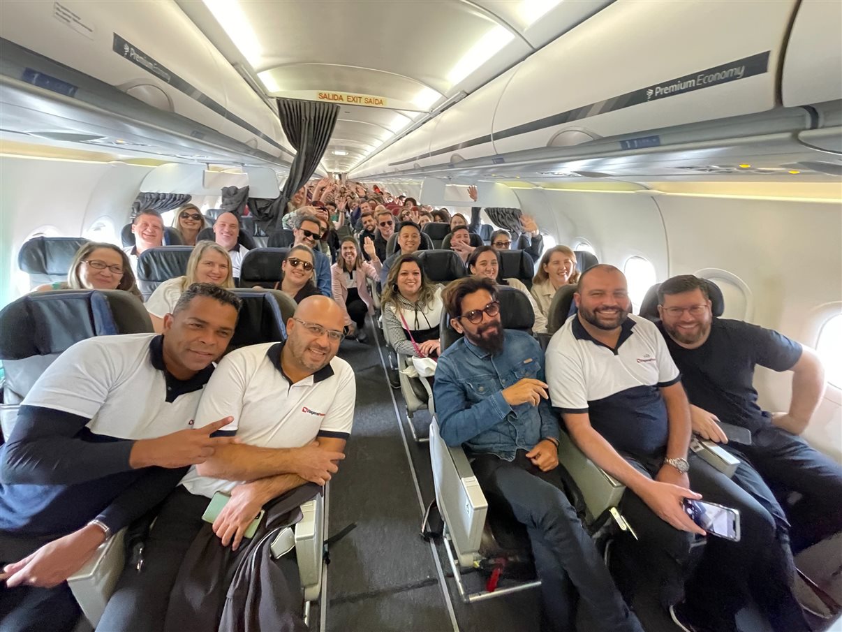 A maior parte dos agentes convidados para o famtour ViagensPromo viajaram em um voo fretado vindo de São Paulo
