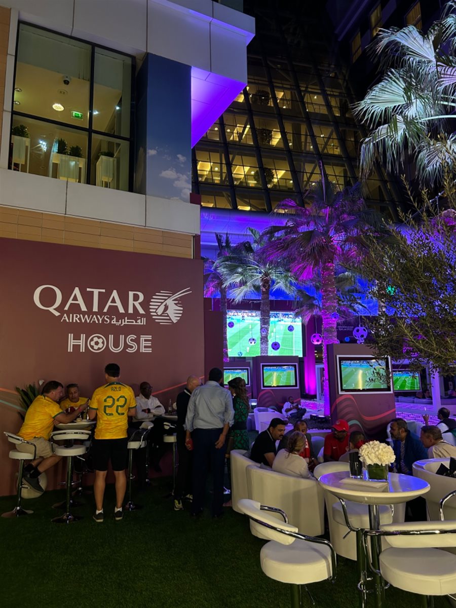 Qatar Airways House, para convidados, é um dos principais atrativos da aérea em Doha durante a Copa do Mundo