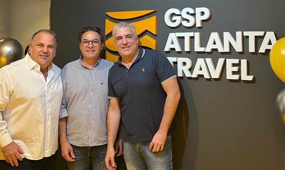 Ilan, Marcelo e Rogê, sócios da GSP Atlanta Travel