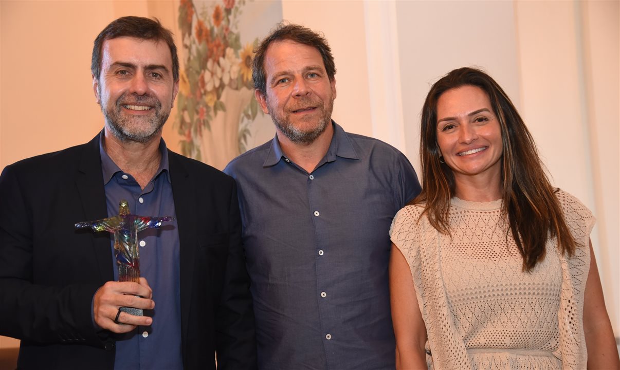 Marcelo Freixo, da Embratur, com Carlos Werneck e Roberta Werner, do Rio CVB