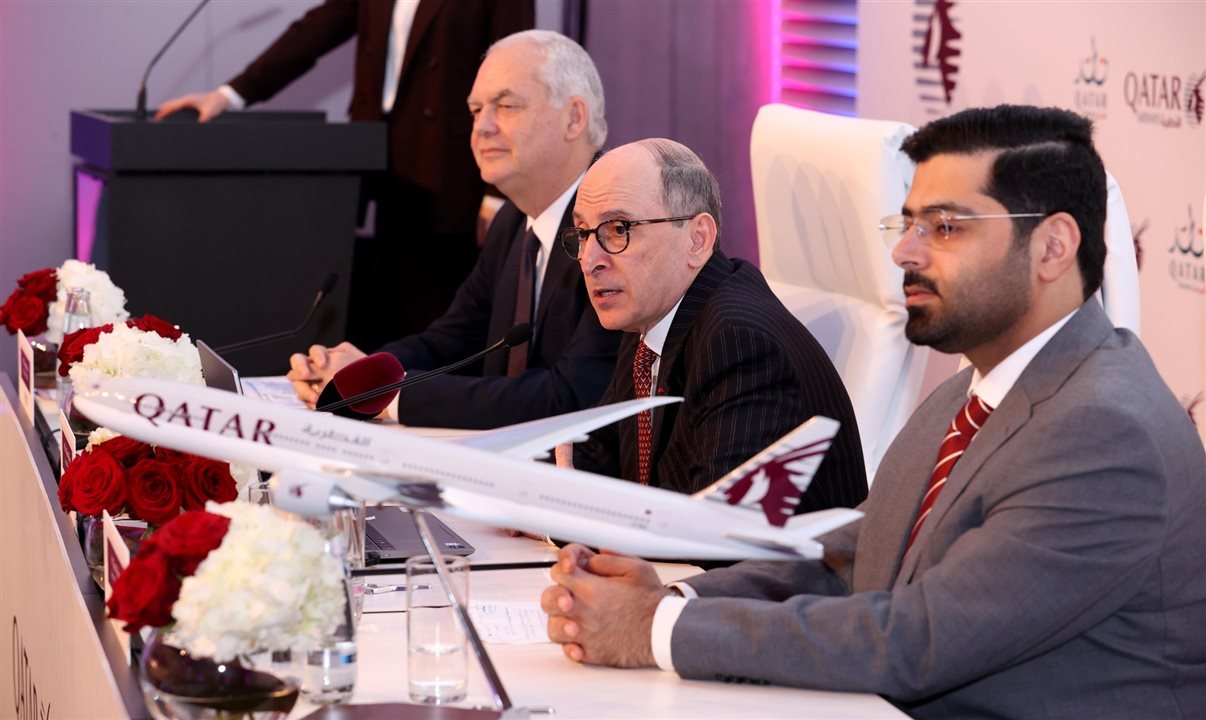 Coletiva de imprensa da Qatar Airways ocorreu na ITB Berlin, na Alemanha
