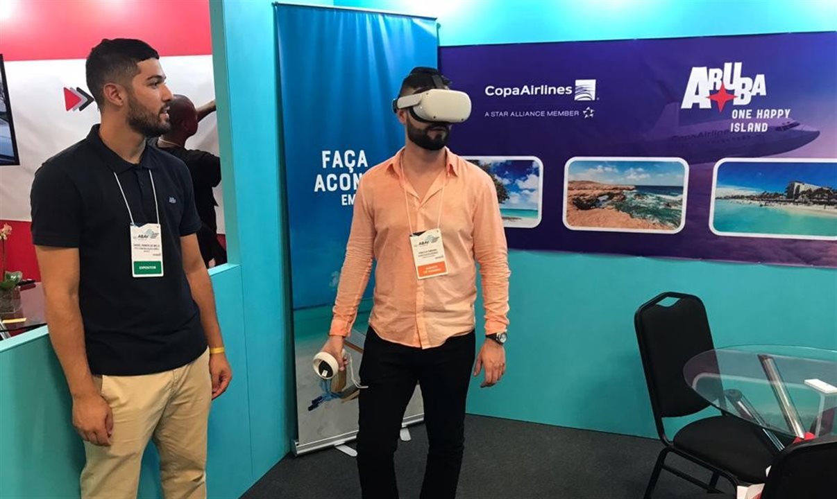 Quem passar pelo estande de Aruba na Abav TravelSP pode conhecer o destino em realidade virtual