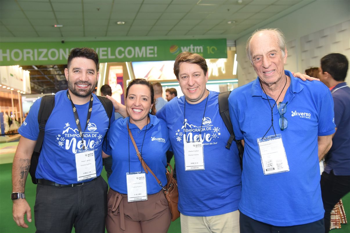 Hugo Lagares, Adriana Fredericce, Charles Franken e Arnaldo Franken, da Diversa Turismo