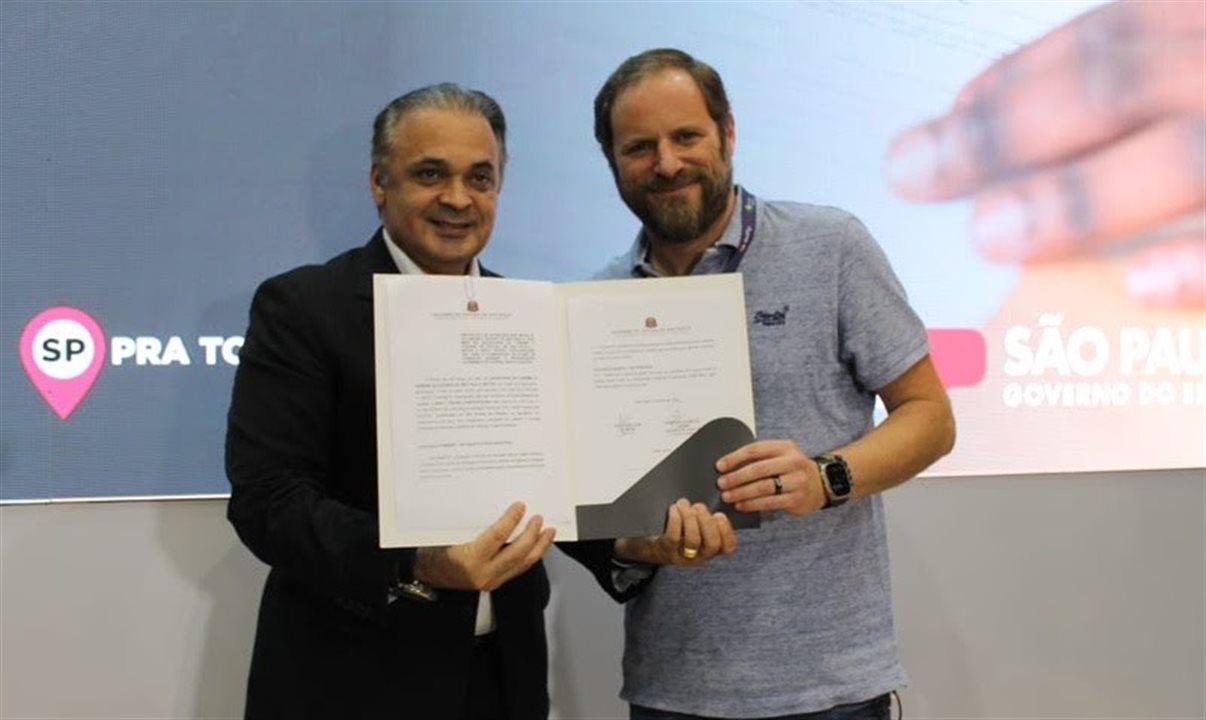 Roberto Lucena, secretário de Turismo e Viagens de São Paulo, e Luciano Guimarães, VP de Negócios da BeFly