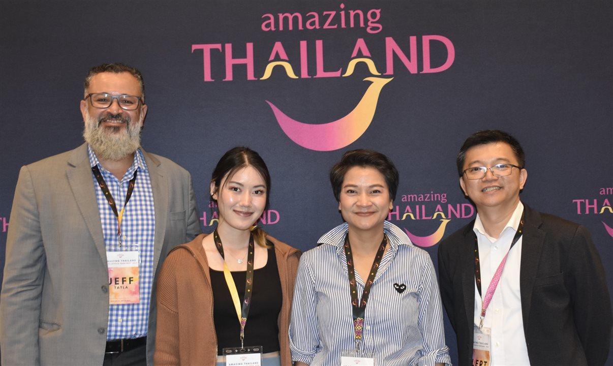 Jefferson Santos, Ploy Tapanya, Siri Seeharach e Lert Narongchaisakun, responsáveis pelo Turismo da Tailândia na América Latina