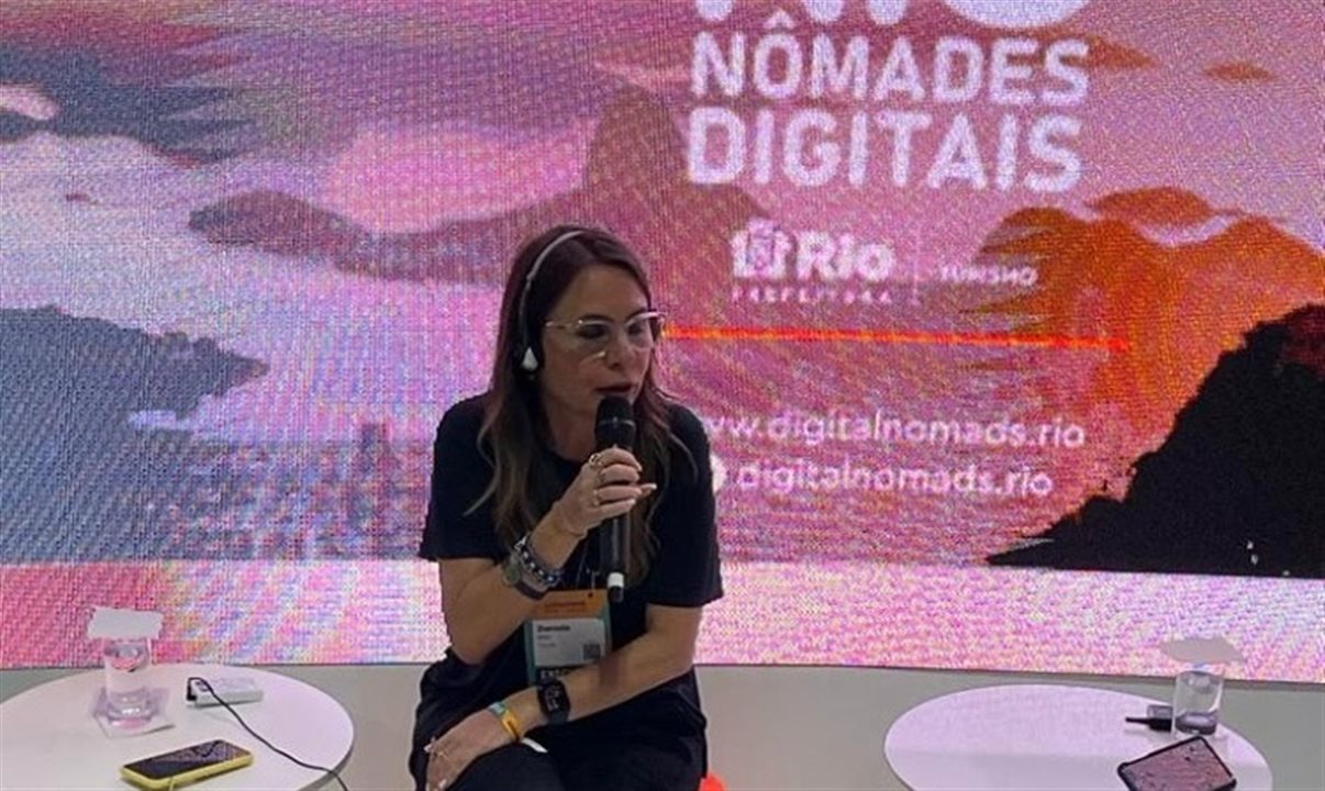Daniela Maia, secretária de Turismo do Rio de Janeiro, falou, durante Web Summit Rio 2023, sobre o fenômeno dos nômades digitais