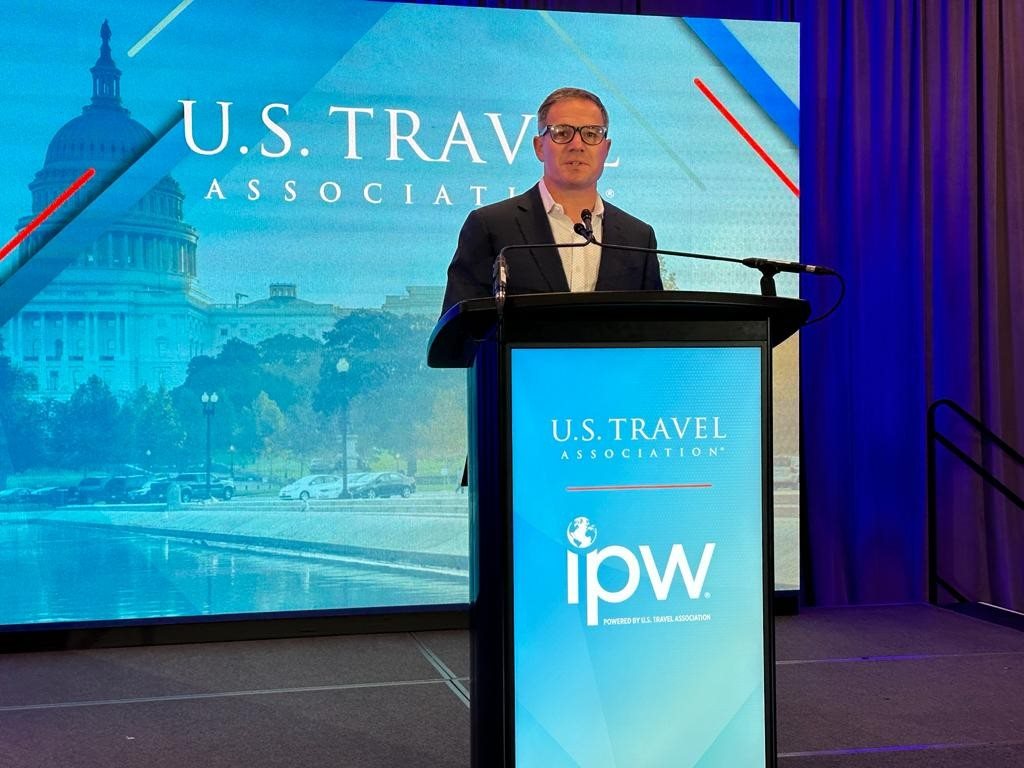 Geoff Freeman em discurso no IPW 2023, em San Antonio, Texas