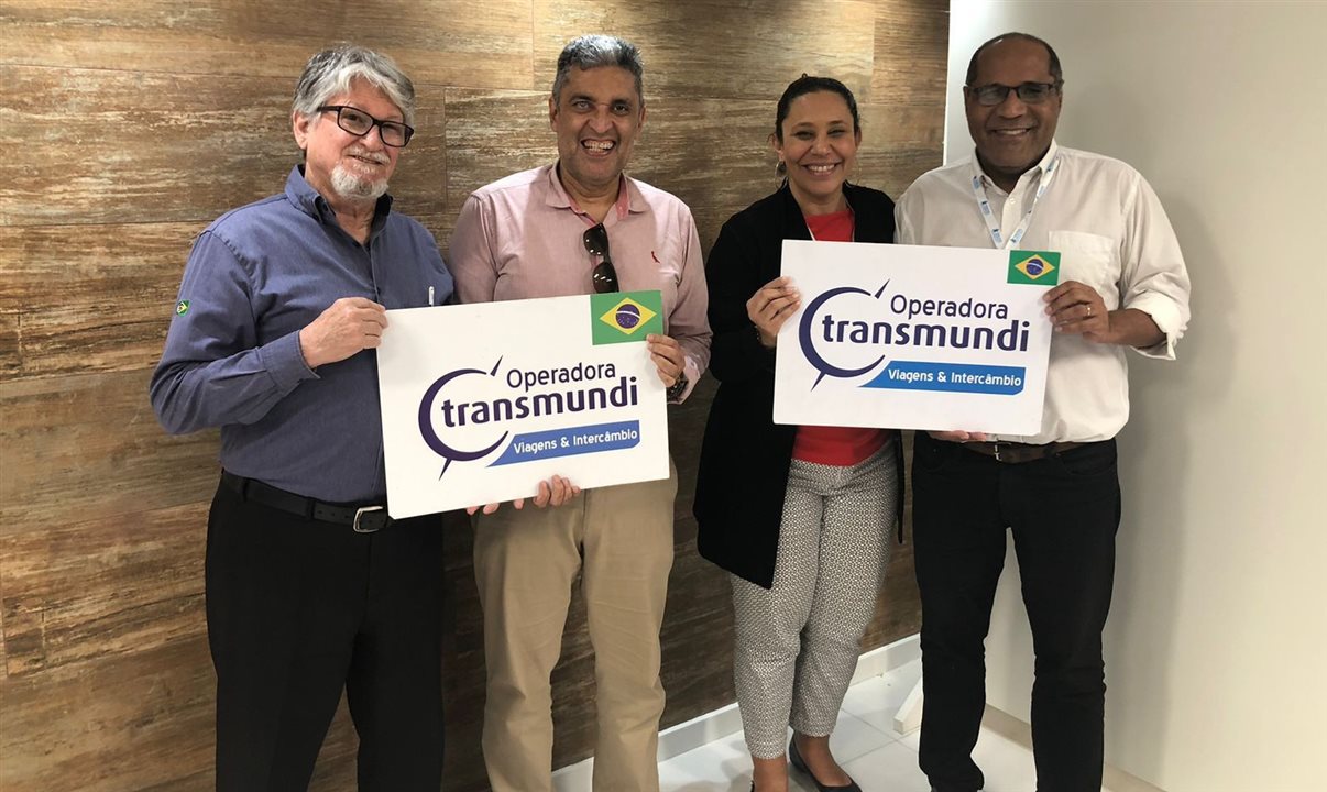 Miguel Andrade, presidente e fundador da Transmundi, Eduardo Aoki, CEO da Intermac,  Paula Oliveira e Alexandre Santos, da Intermac no Rio de Janeiro