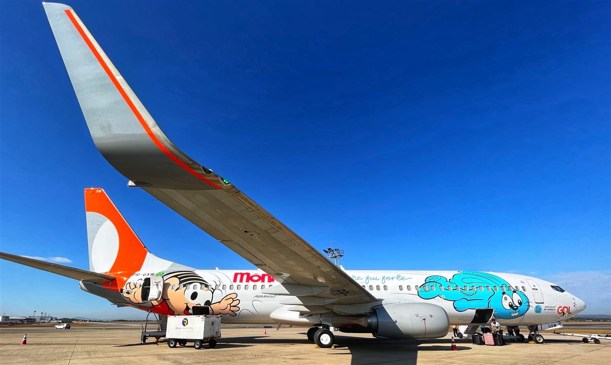 Boeing 737-800 da Gol especial 60 anos da Turma da Mônica