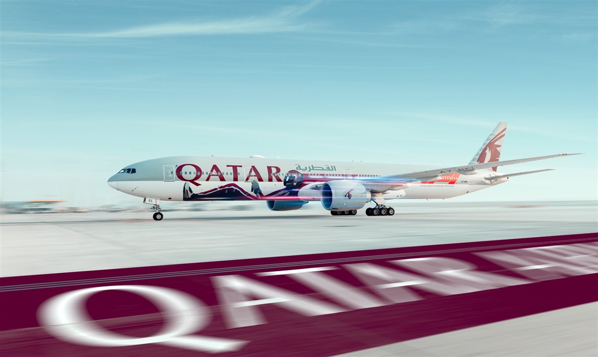 Aeronaves Boeing 777 irão receber pinturas dedicados ao Grande Prêmio de Formula 1 do Qatar