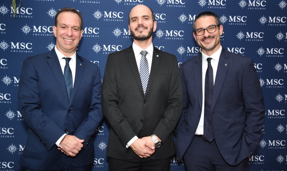 Adrian Ursilli, Rafael Grosso e Ignacio Palacios, da MSC Cruzeiros