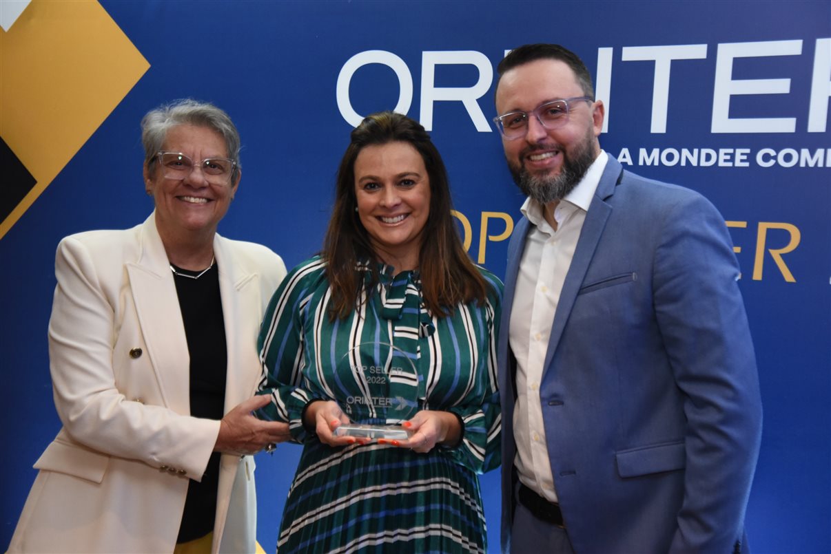 Isadora Riediger de Free Turismo, Ana María Berto y Roberto Sanches de Orinter