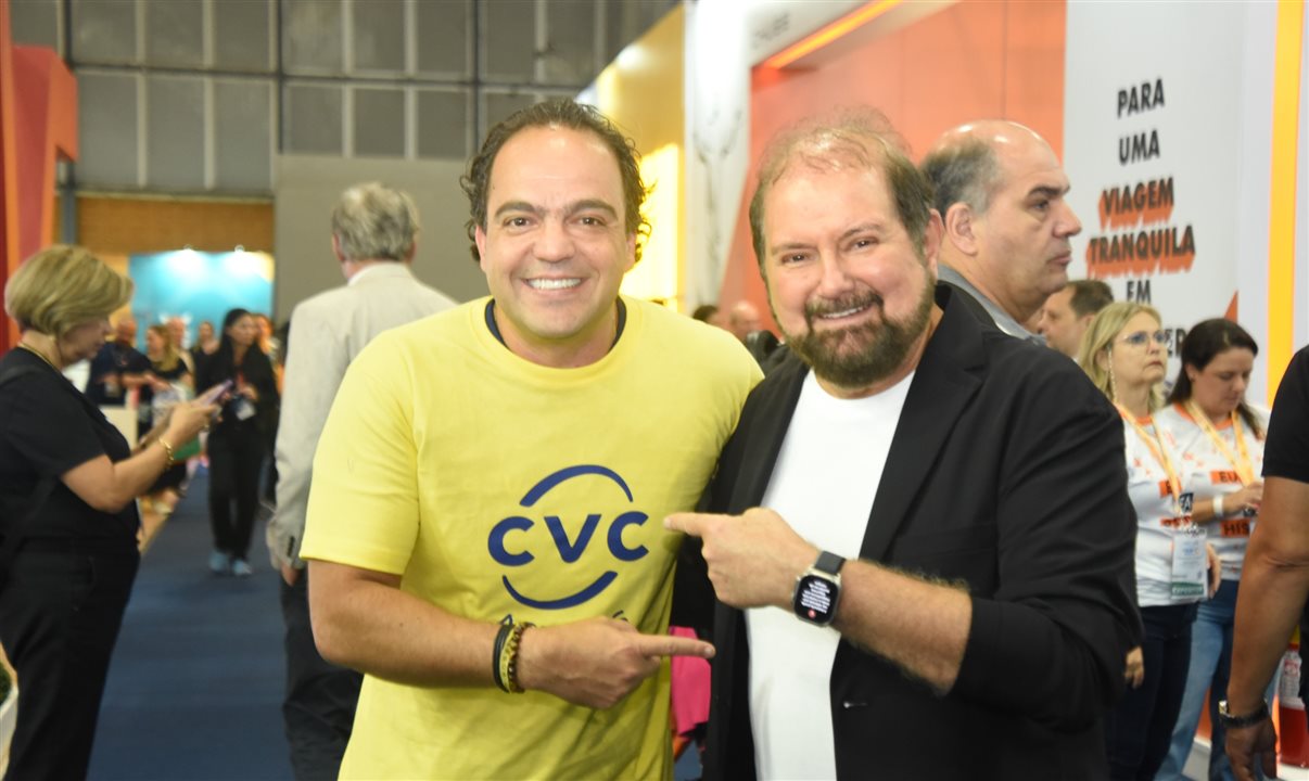Fabio Godinho e Guilherme Paulus pelos corredores da Abav Expo 2023