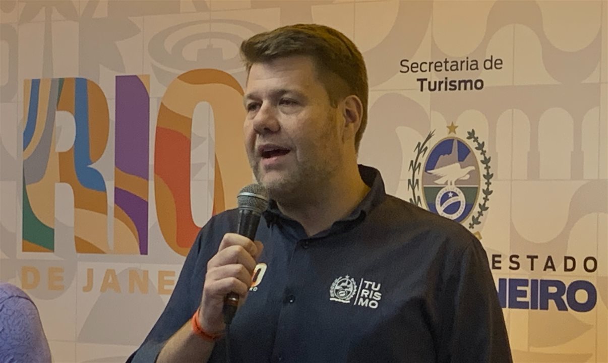 Gustavo Tutuca, secretário de Turismo do Rio de Janeiro, durante Abav Expo 2023