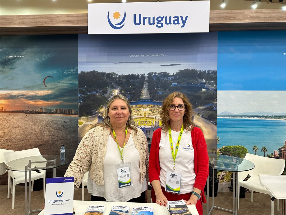Daniela Fernández e Irene Cabrera, do ministério do Turismo do Uruguai