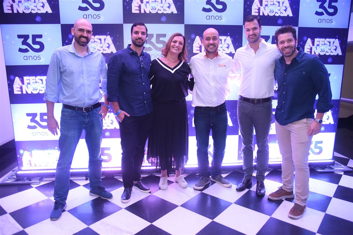 Emilio Priolli, Carlos, Ju e Rubens Schwartzmann, da Costa Brava, com Wallace Fregnani, da Movida, e João Pin, da Lufthansa