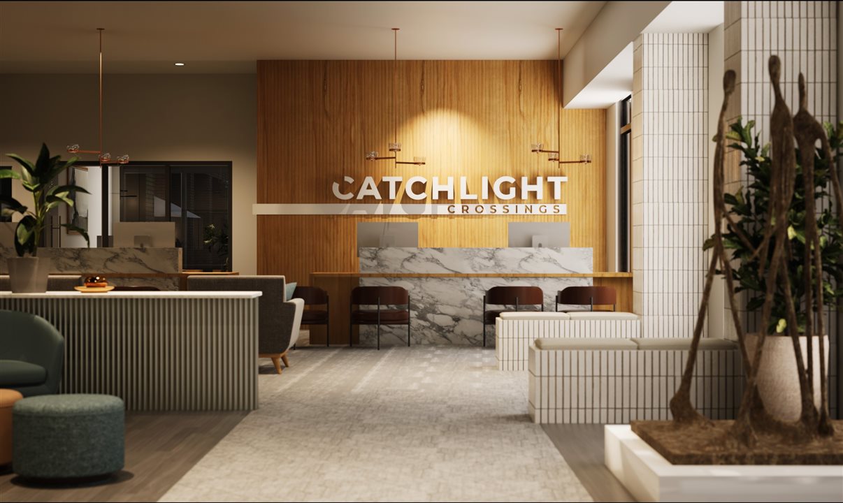 Catchlight Crossings fica em uma área de mais de 80 mil metros quadrados doada pela organização sem fins lucrativos da Universal, a Housing for Tomorrow