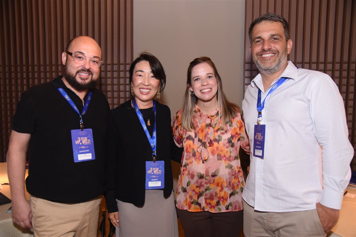 Kadu Lucas, da South African Airways, Marta Shinozaki, da TGK Travel, Carolina Tavares, da Qatar Airways, e Marcelo Marques, da South African Tourism