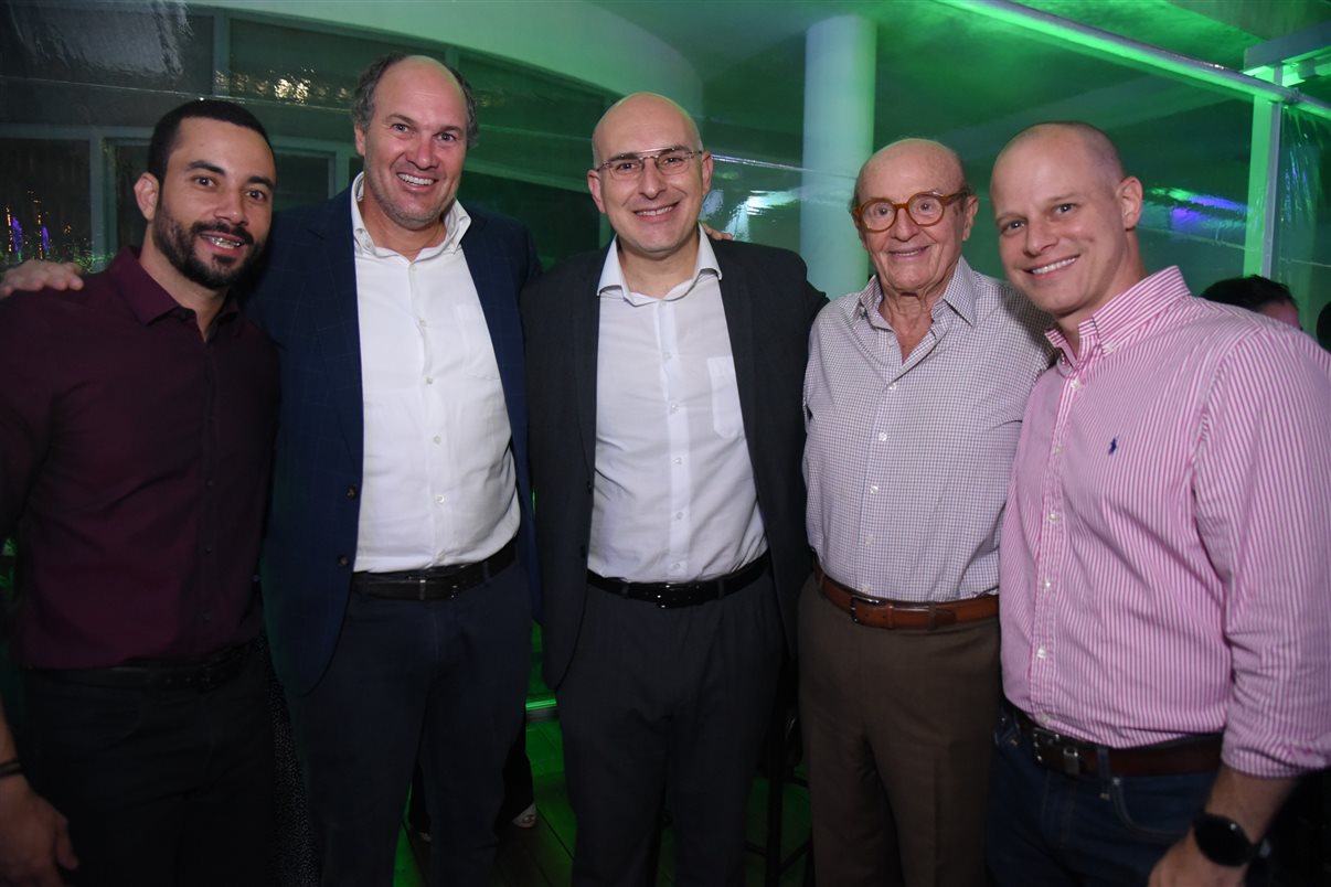 João Pin, do Lufthansa Group, Thiago Batello, da Kontik, Annette Taeuber, do Lufthansa Group, e Eduardo Vasconcellos, da Kontik