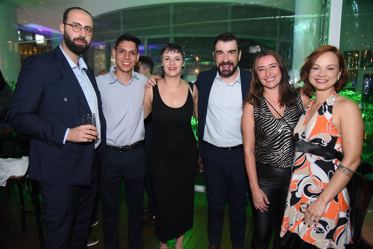 João Pin, do Lufthansa Group, Thiago Batello, da Kontik, Annette Taeuber, do Lufthansa Group, e Eduardo Vasconcellos, da Kontik