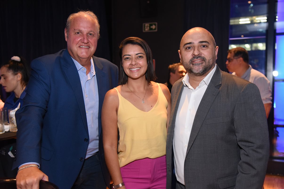 João Pin, do Lufthansa Group, Thiago Batello, da Kontik, Annette Taeuber, do Lufthansa Group, e Eduardo Vasconcellos, da Kontik