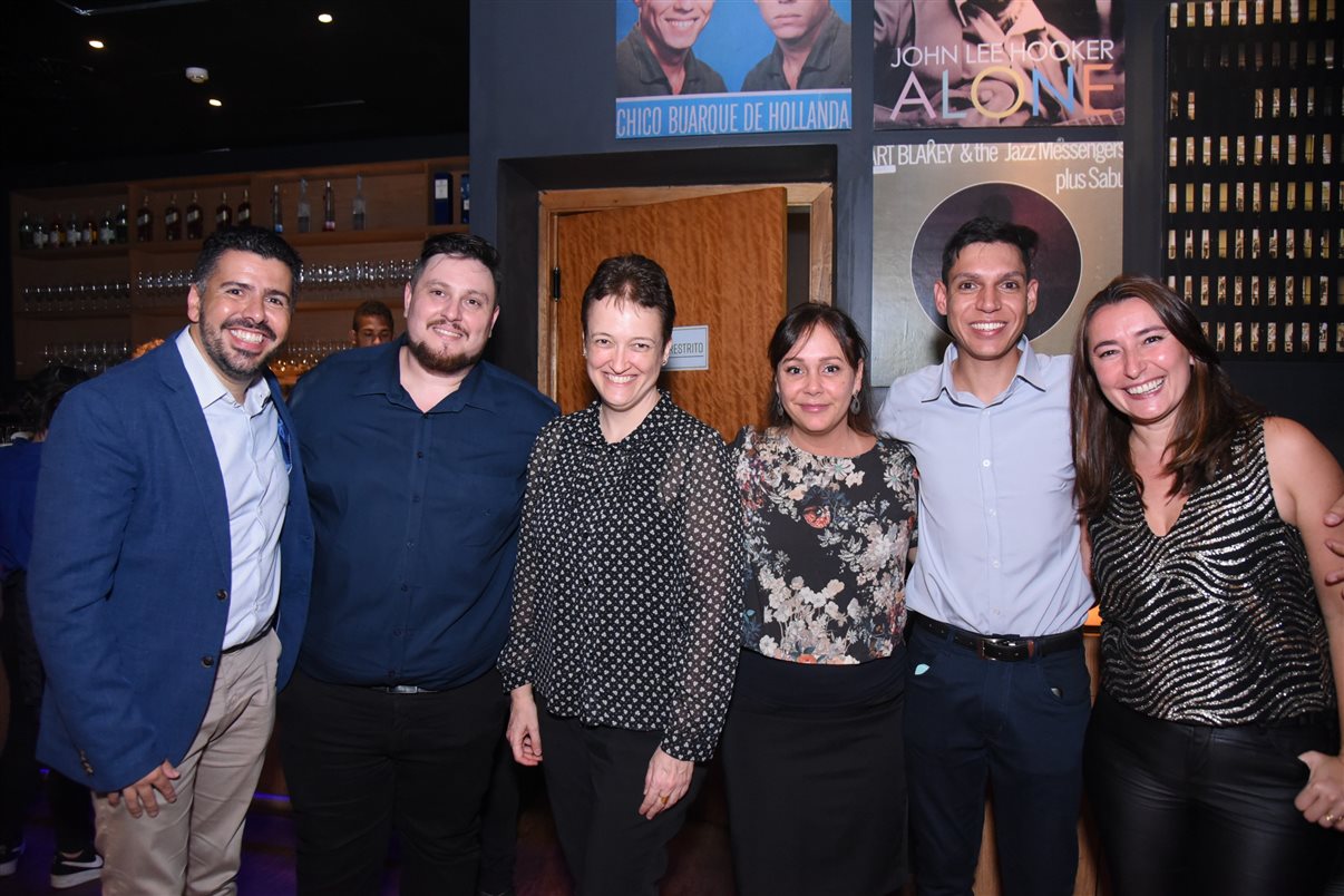 João Pin, do Lufthansa Group, Thiago Batello, da Kontik, Annette Taeuber, do Lufthansa Group, e Eduardo Vasconcellos, da Kontik