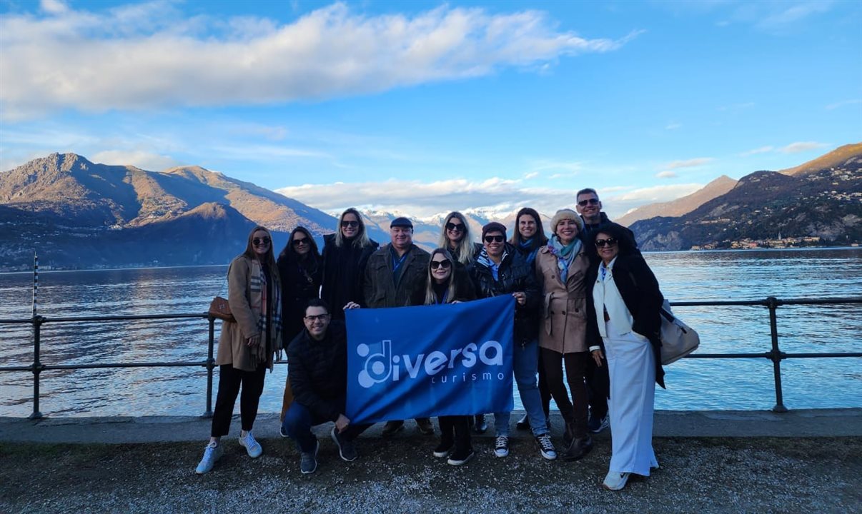 Agentes destaques de vendas da Diversa no Lago di Como, no norte da Itália