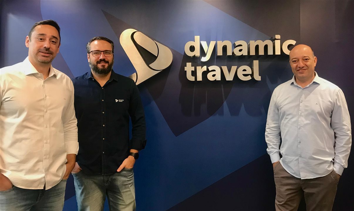Luiz Silva e Rafael Malfará, sócios, e Demetrius Miguel, diretor de Novos Negócios da Dynamic Travel
