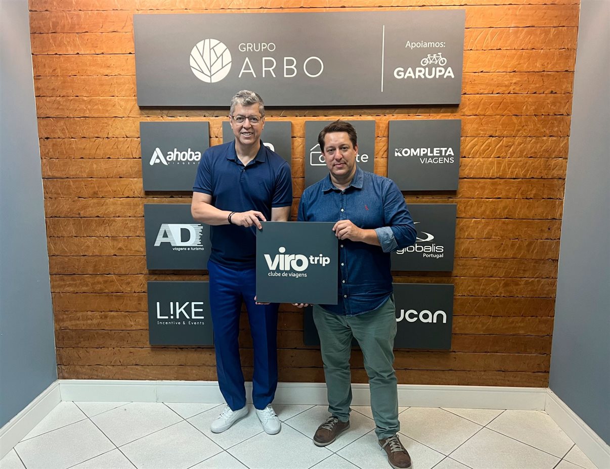 Marcos Dias, CEO da ViroTrip, e Charles Franken, diretor executivo do Grupo Arbo
