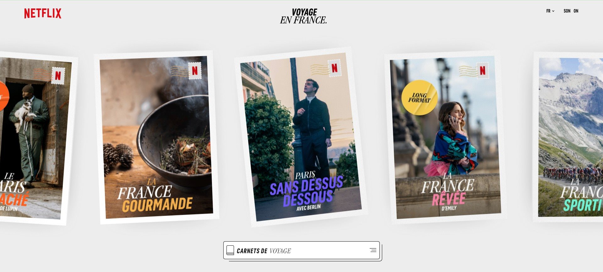 Site com guias da Netflix, em parceria com Atout France