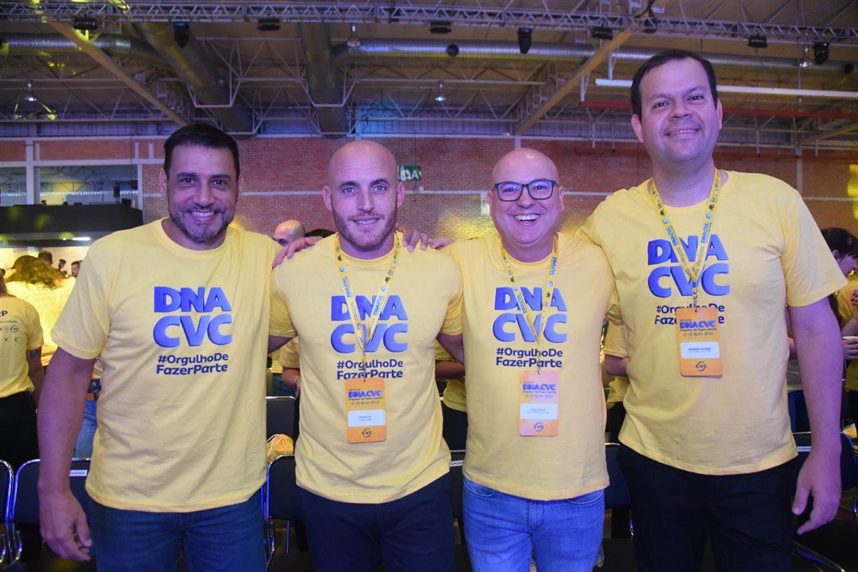 Ricardo Pinheiro, Marcos Pessuto, Fábio Mader e Rodrigo Galvão, da CVC Corp