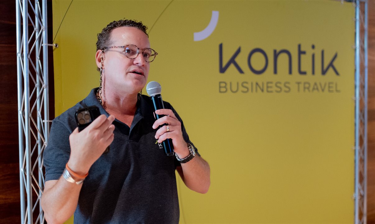 Fernando Vasconcellos e a nova marca da Kontik Business Travel atrás
