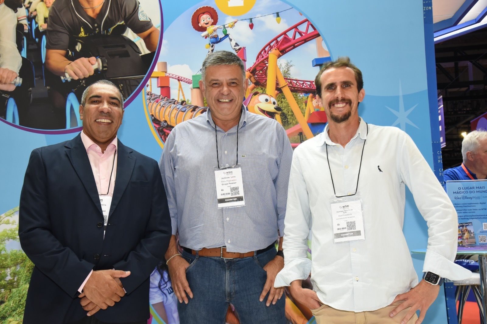 Cristiano Vieira, do Surfland, Jackson Loro, do Grupo Paraíso, e Henrique Bono Netto, da Associação de Surfe de Imbituba