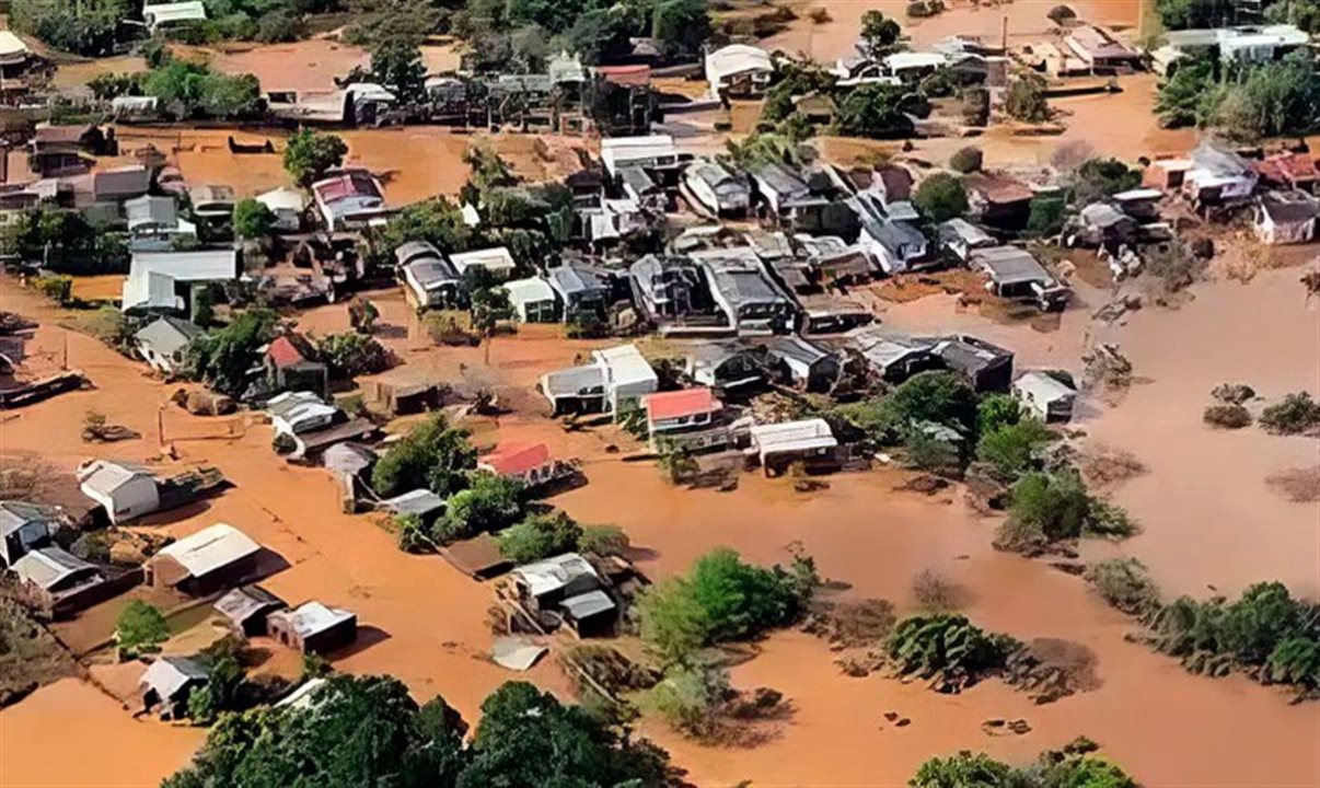 Áreas afetadas pelas fortes chuvas no Rio Grande do Sul