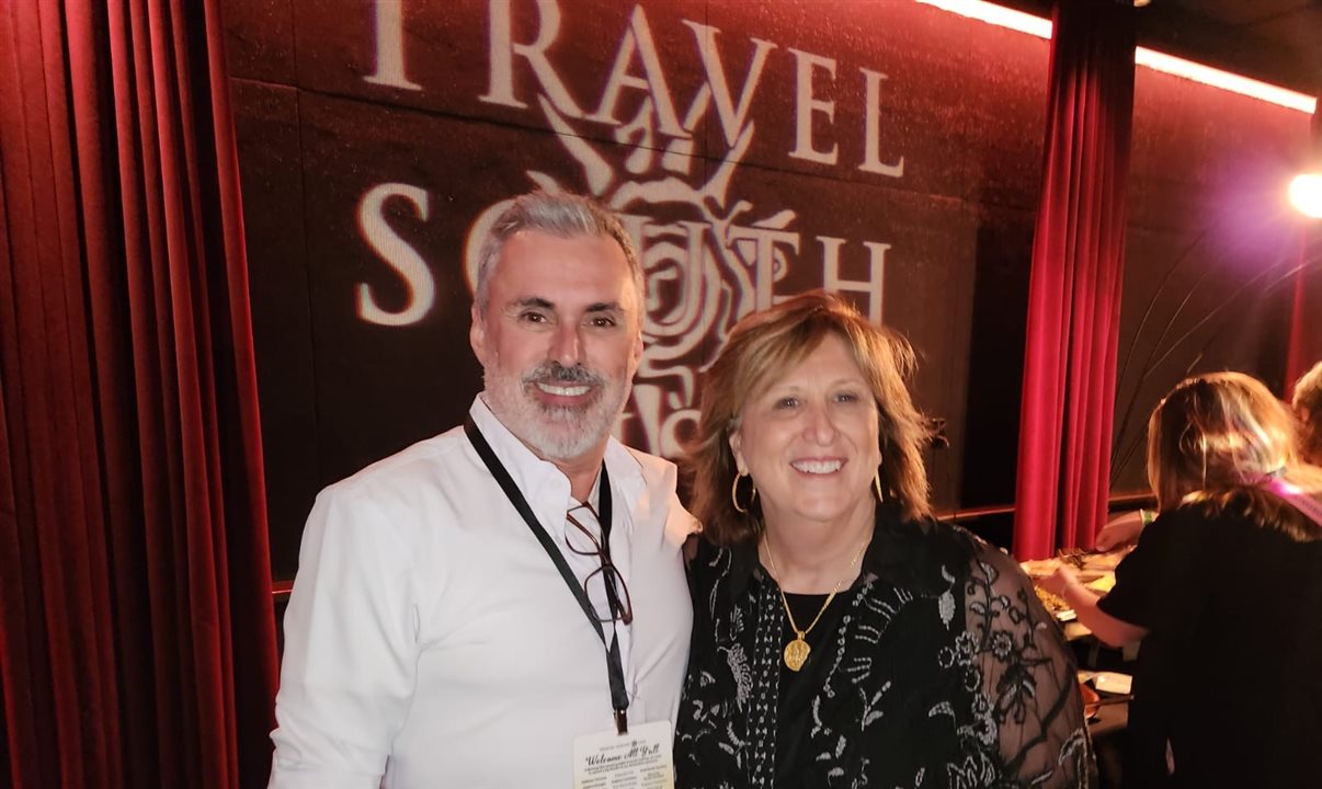 Allan Colen, do Travel South no Brasil, e Liz Bittner, CEO do Travel South