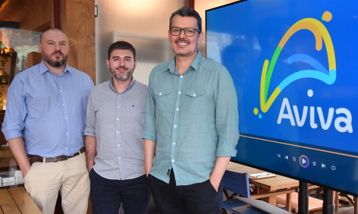Paulo Schneider, diretor de Operações, Alessandro Cunha, CEO, e Édson Cândido, diretor de Marketing e Vendas