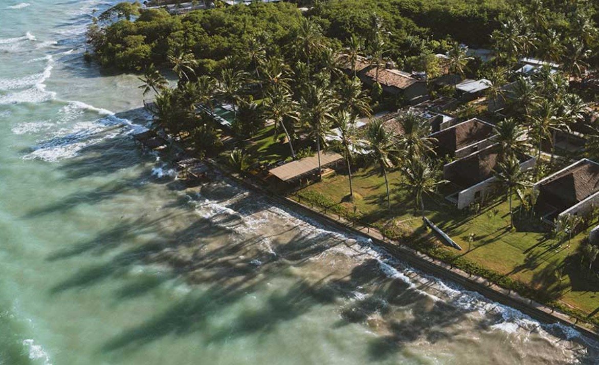 Vista aérea do Paru Hotel, em Alagoas