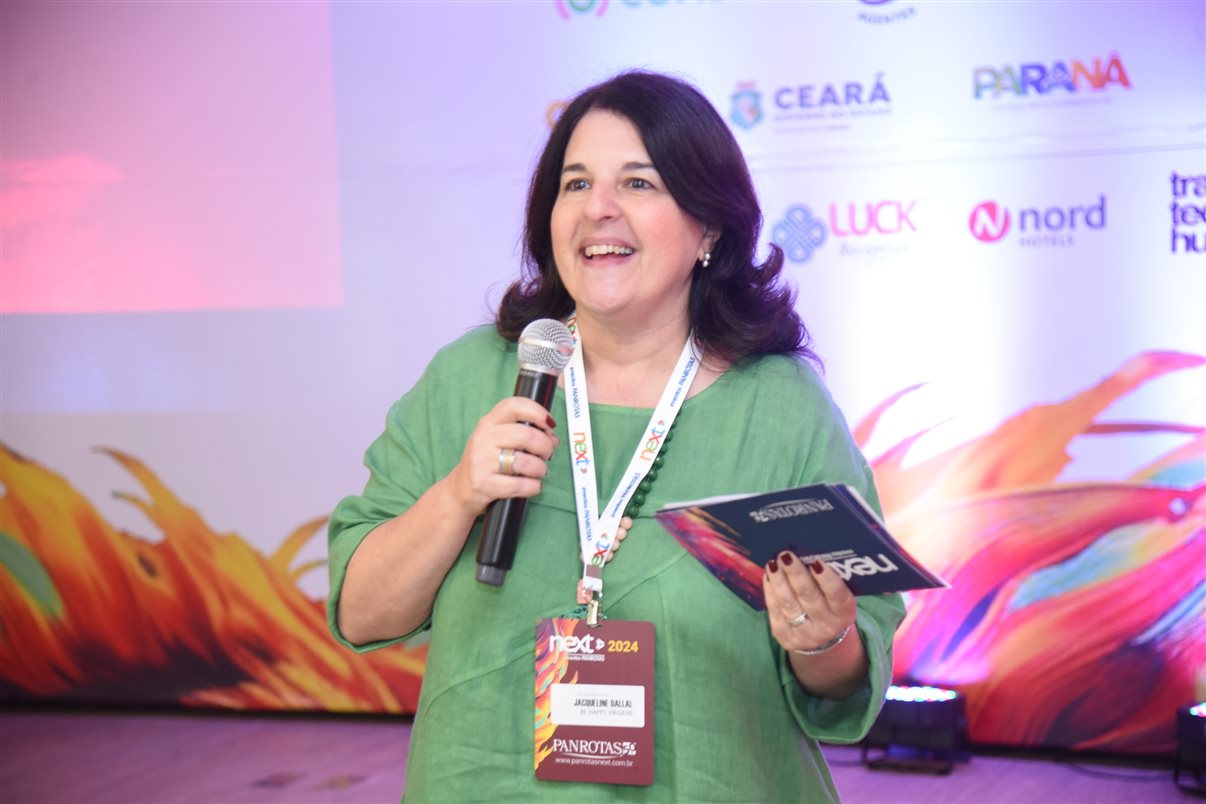 Jacqueline Dallal, fundadora e CEO da Be Happy Viagens, no PANROTAS Next João Pessoa