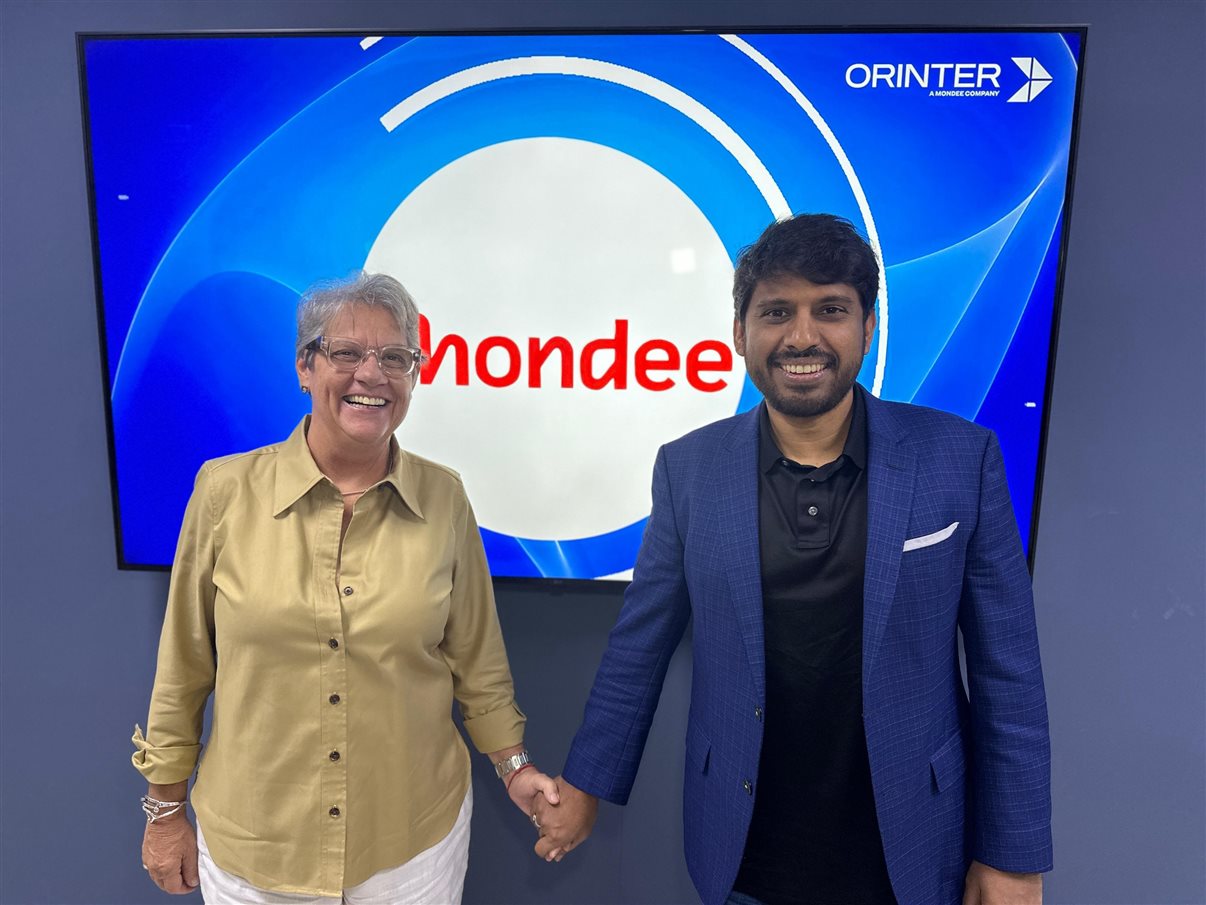 Ana Maria Berto, CEO da Orinter, e Prasad Gundumogula, fundador, presidente e CEO da Mondee Holdings: 