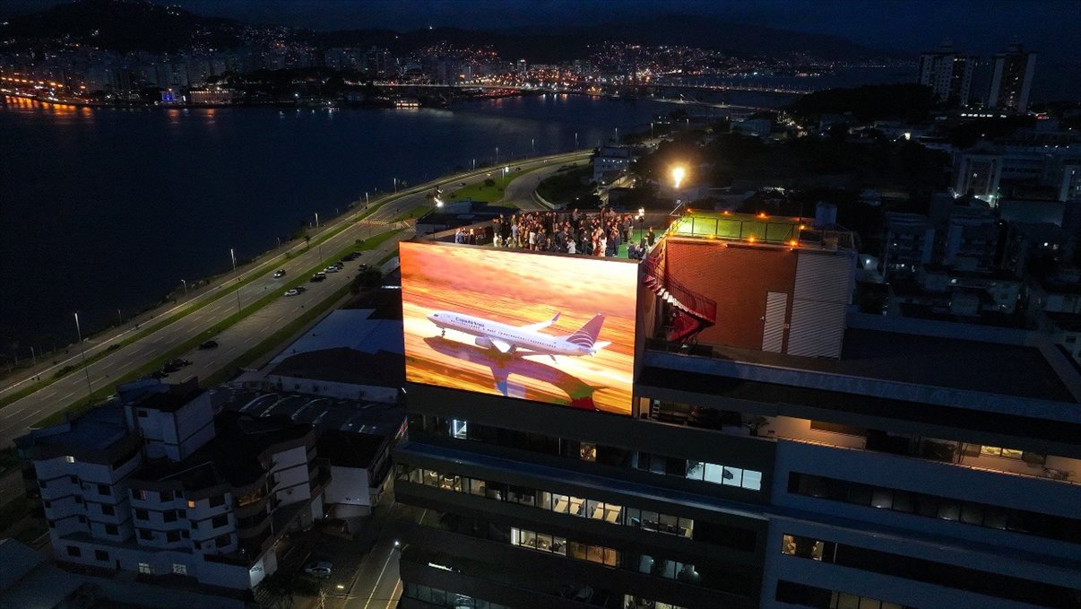 Celebração da Copa Airlines na inauguração do voo em Florianópolis