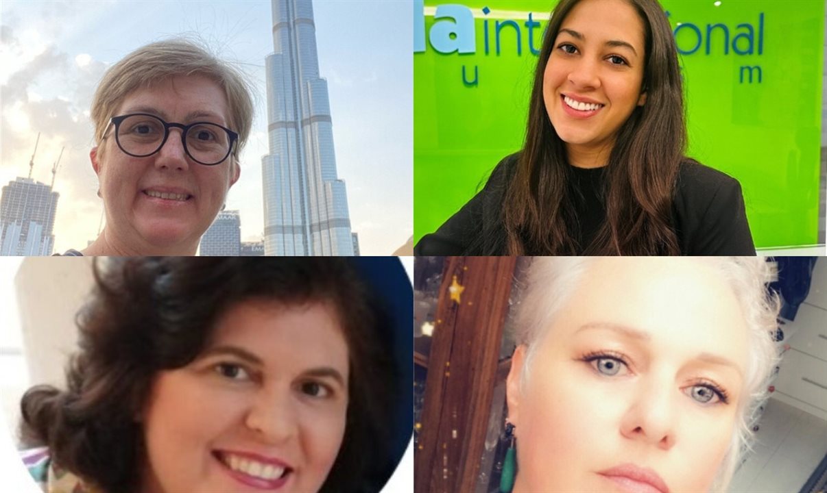 Aline Freitas, Desirree Silva, Cláudia Joia e Silvia Hackmann representam a empresa no Brasil ao lado de Sheila Nassar