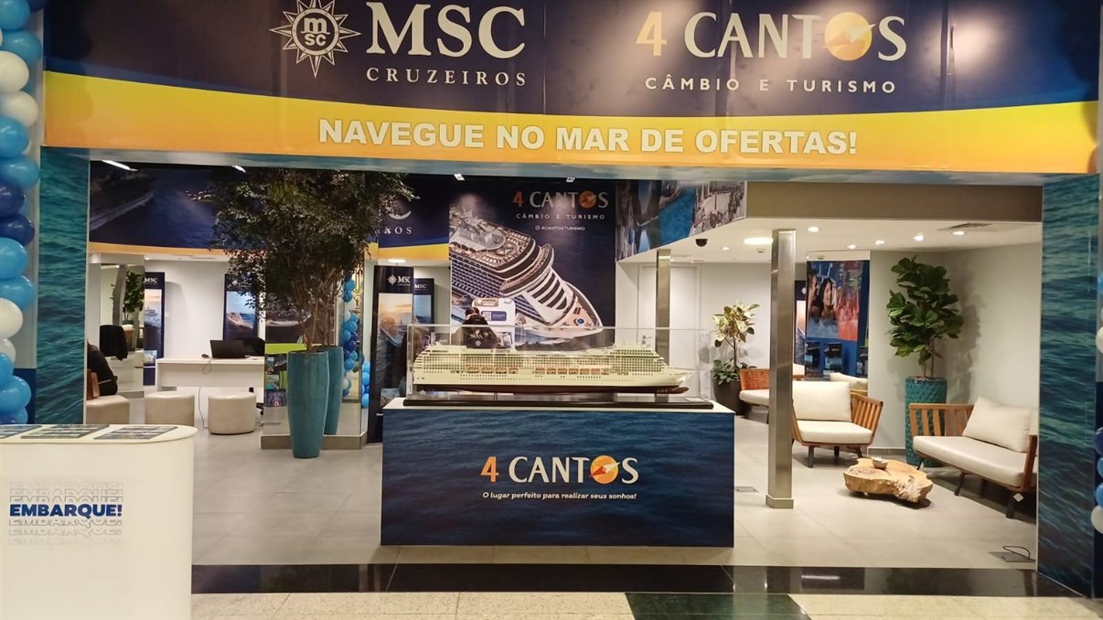 4 Cantos do Plaza Shopping Niteroi decorada com tema MSC Cruzeiros