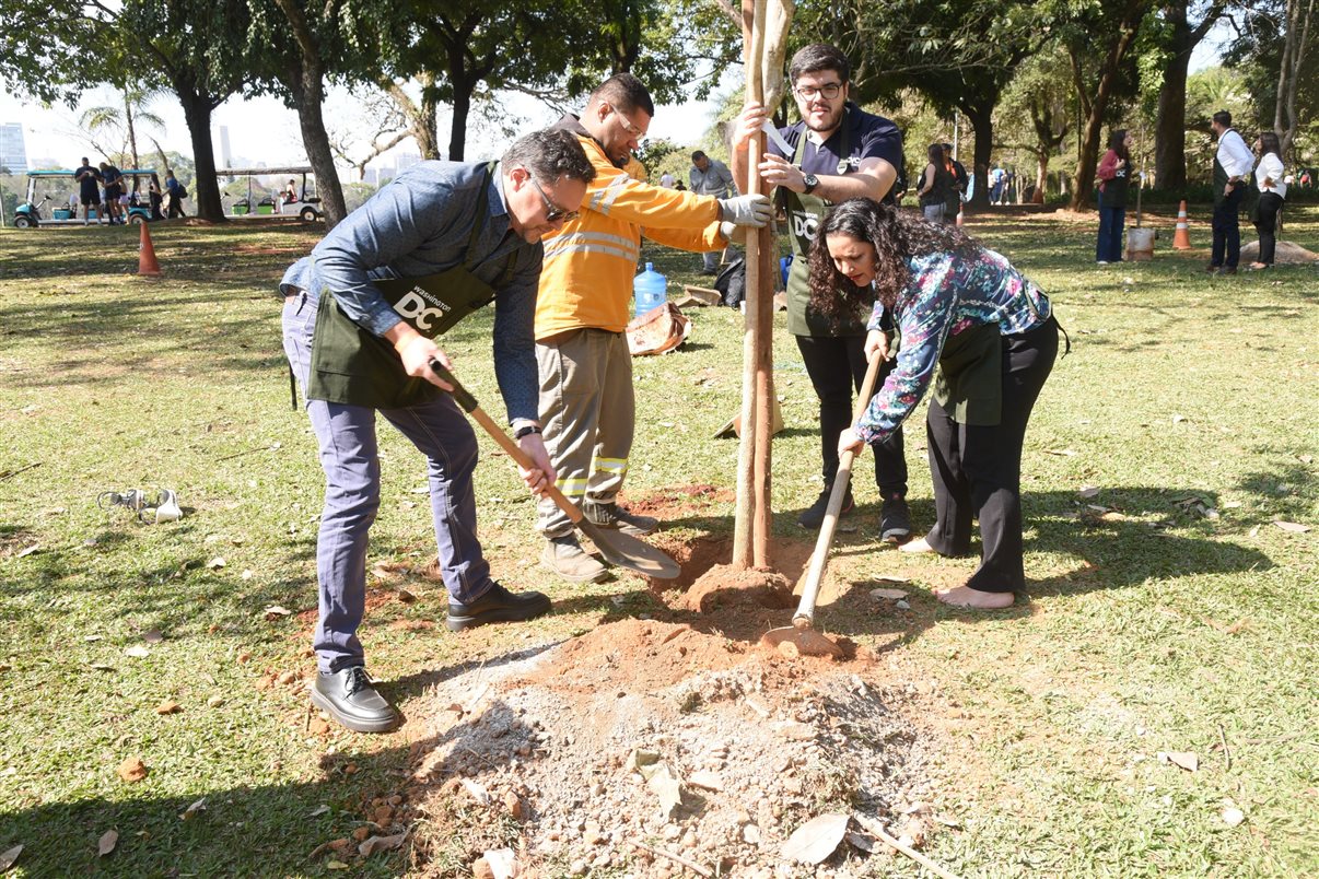 Plantio de árvores por parte dos operadores para mostrar lado sustentável de Washington DC (mais fotos no álbum ao fim da notícia)