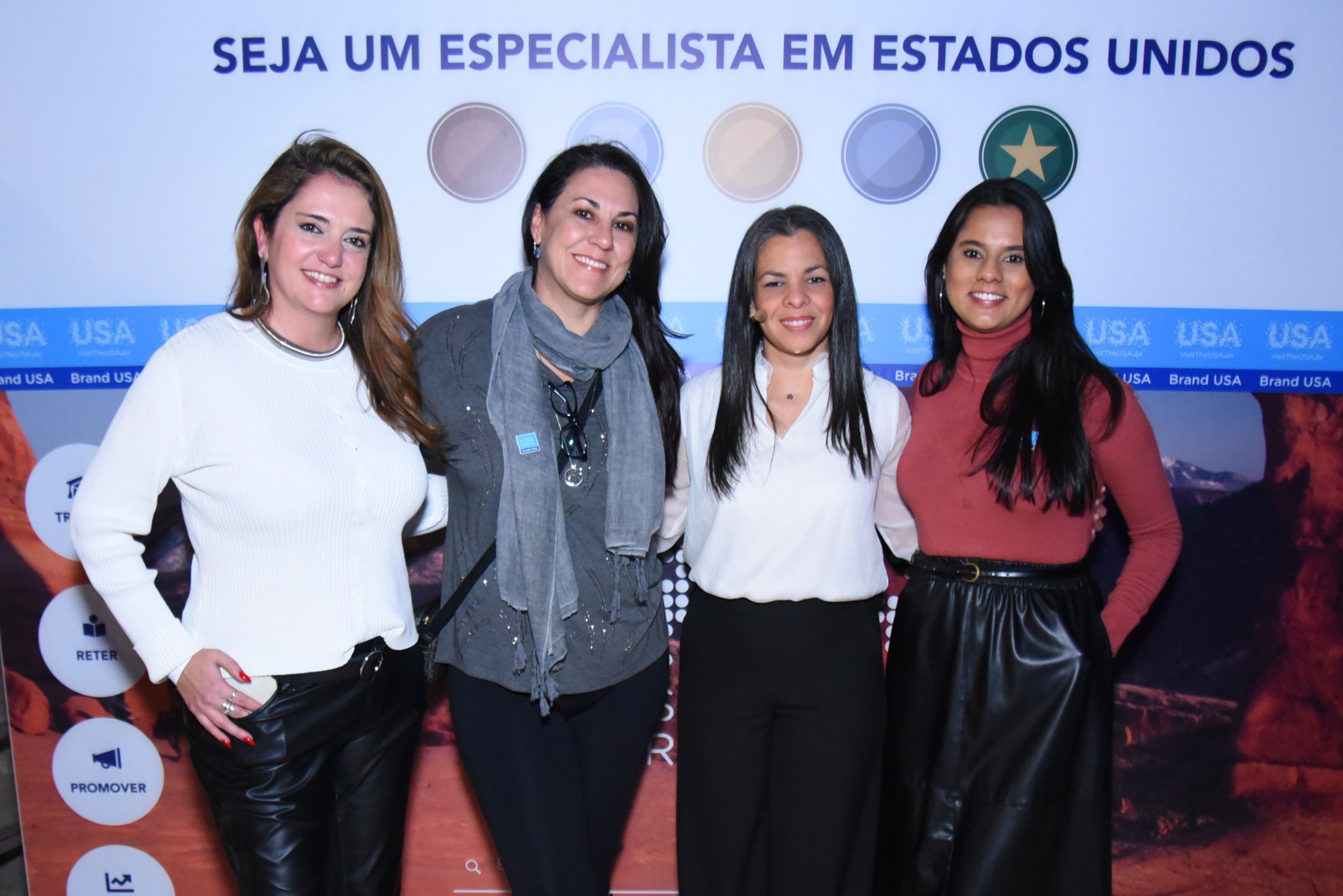 Ana Elisa Facchinato, Lizandra Pajak, Lisa Tejeda e Ingrid Santos, do Brand USA