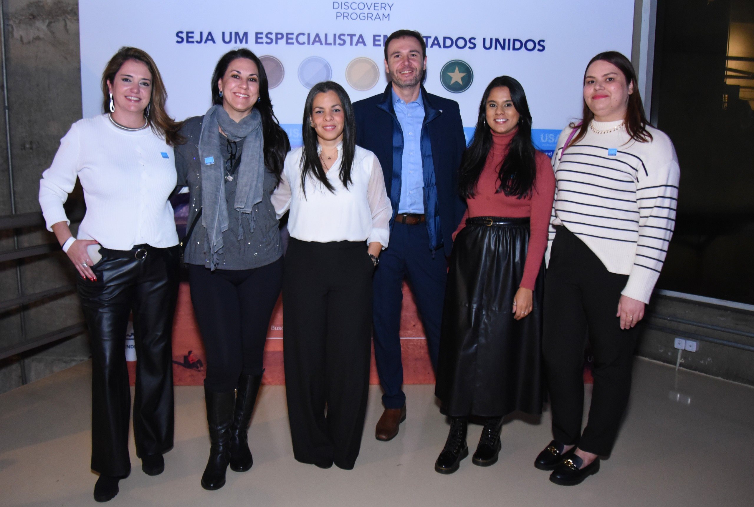 Ana Elisa Facchinato, Lizandra Pajak, Lisa Tejeda, Denis Ribeiro, Ingrid Santos e Fabiana Andrade, do Brand USA