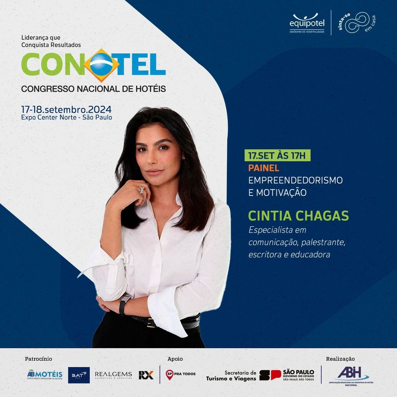 Cintia Chagas será atração do Conotel no dia 17 de setembro