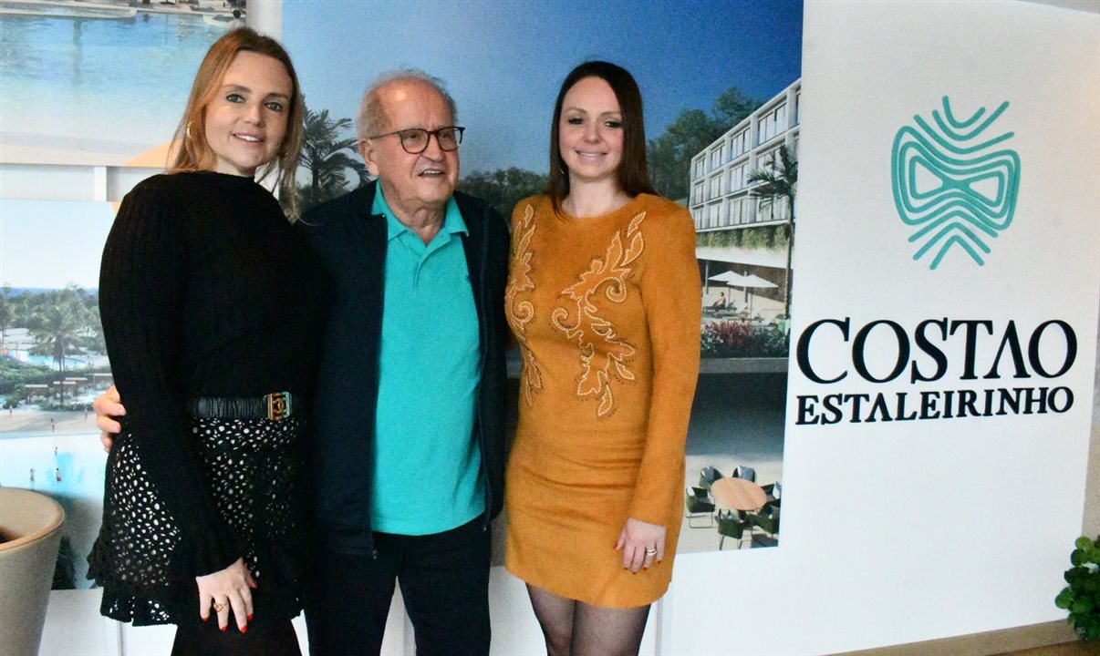 O empresário Fernando Marcondes com as empresárias Patricia e Juliana Tedesco