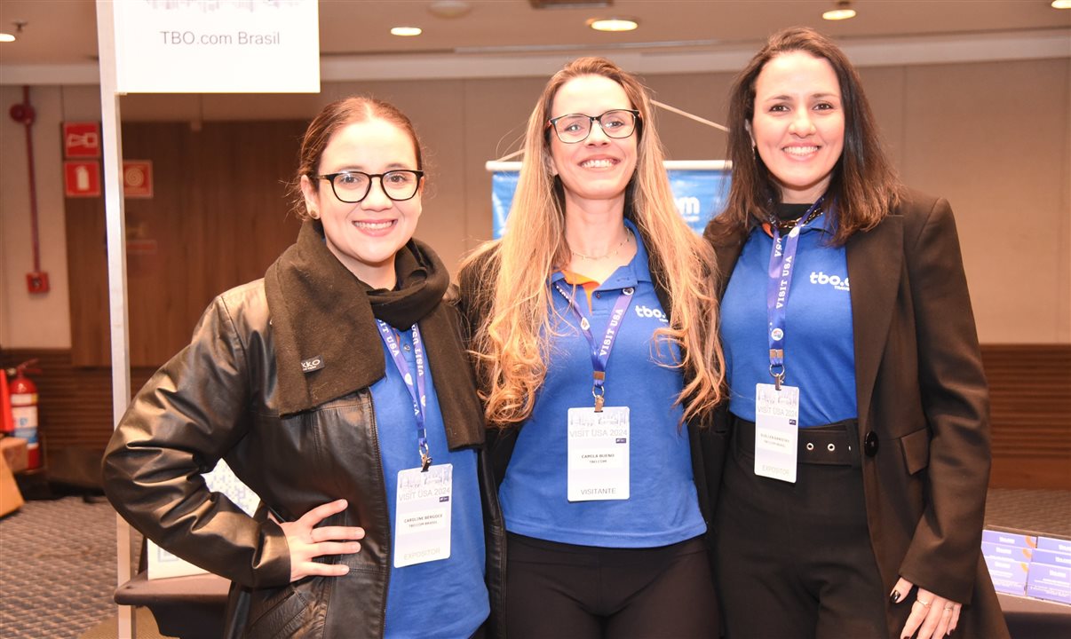 Carolina Bergoce, Camila Bueno e Suellen Bandeira, da TBO.com, contaram que a companhia está promovendo os Estados Unidos com pacotes personalizados, incluindo destinos voltados para o público LGBTQIA+