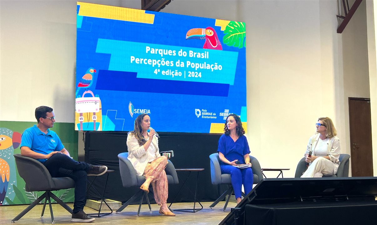 Télcio Barboza, Marina Figueiredo, Mariana Haddad e Renata Vescovi, no Inspira Ecoturismo